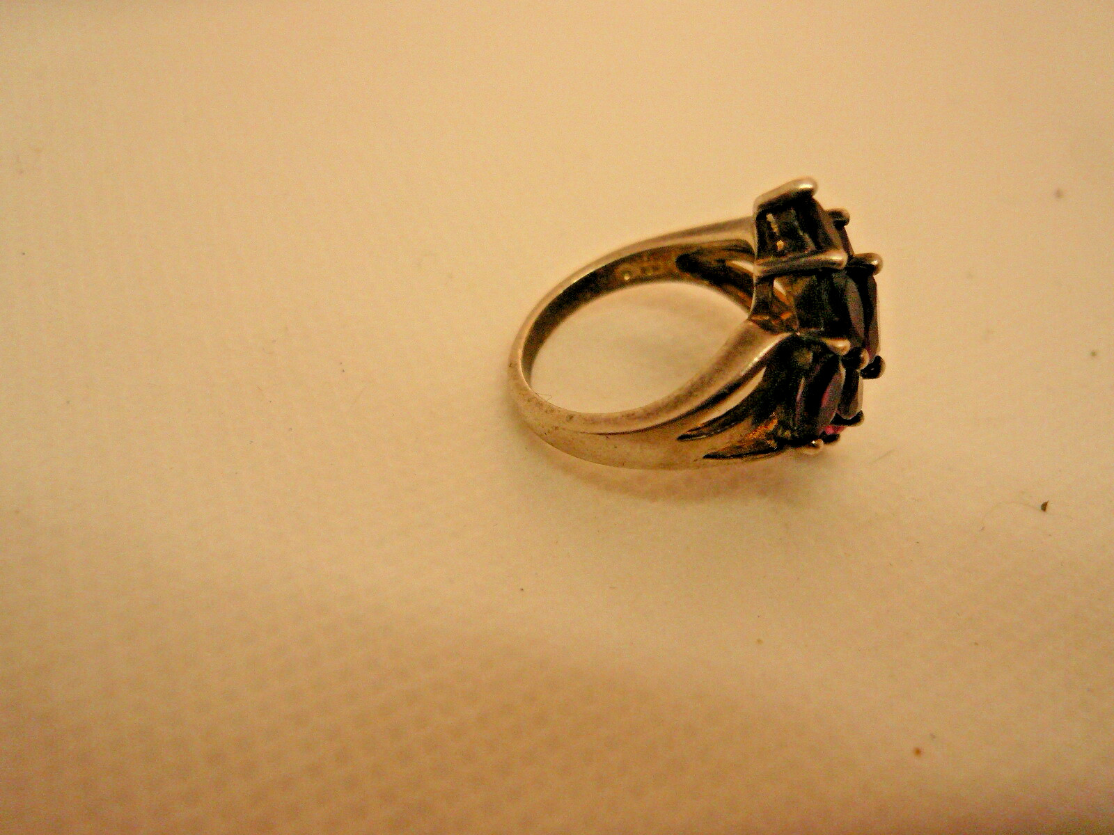 NV Navada Silver Hematite Cocktail Ring Size 6