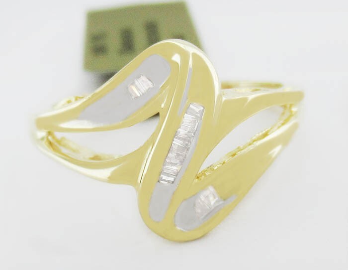 GENUINE 0.14 Cts DIAMONDS RING 10K YELLOW GOLD – New With Tag