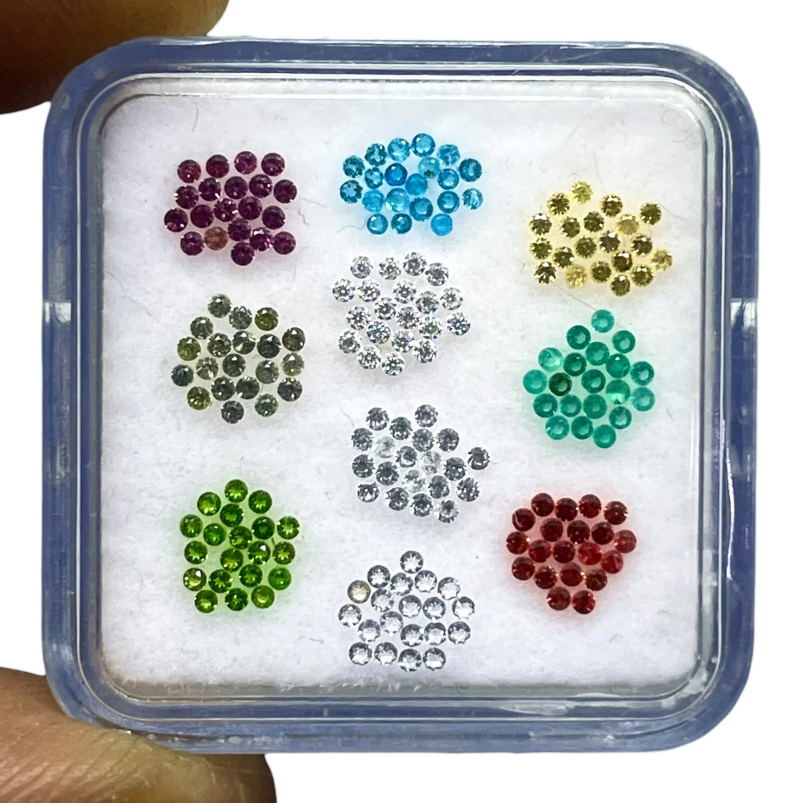200 Pcs Natural Multi Gemstones Set 1mm Round Diamond Cut Calibrated Gems Lot