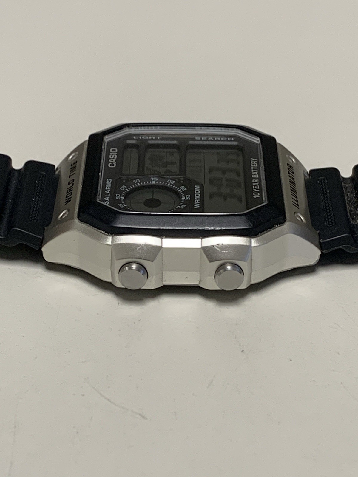 Casio World Time AE1200 Royale Silver Case Black Band