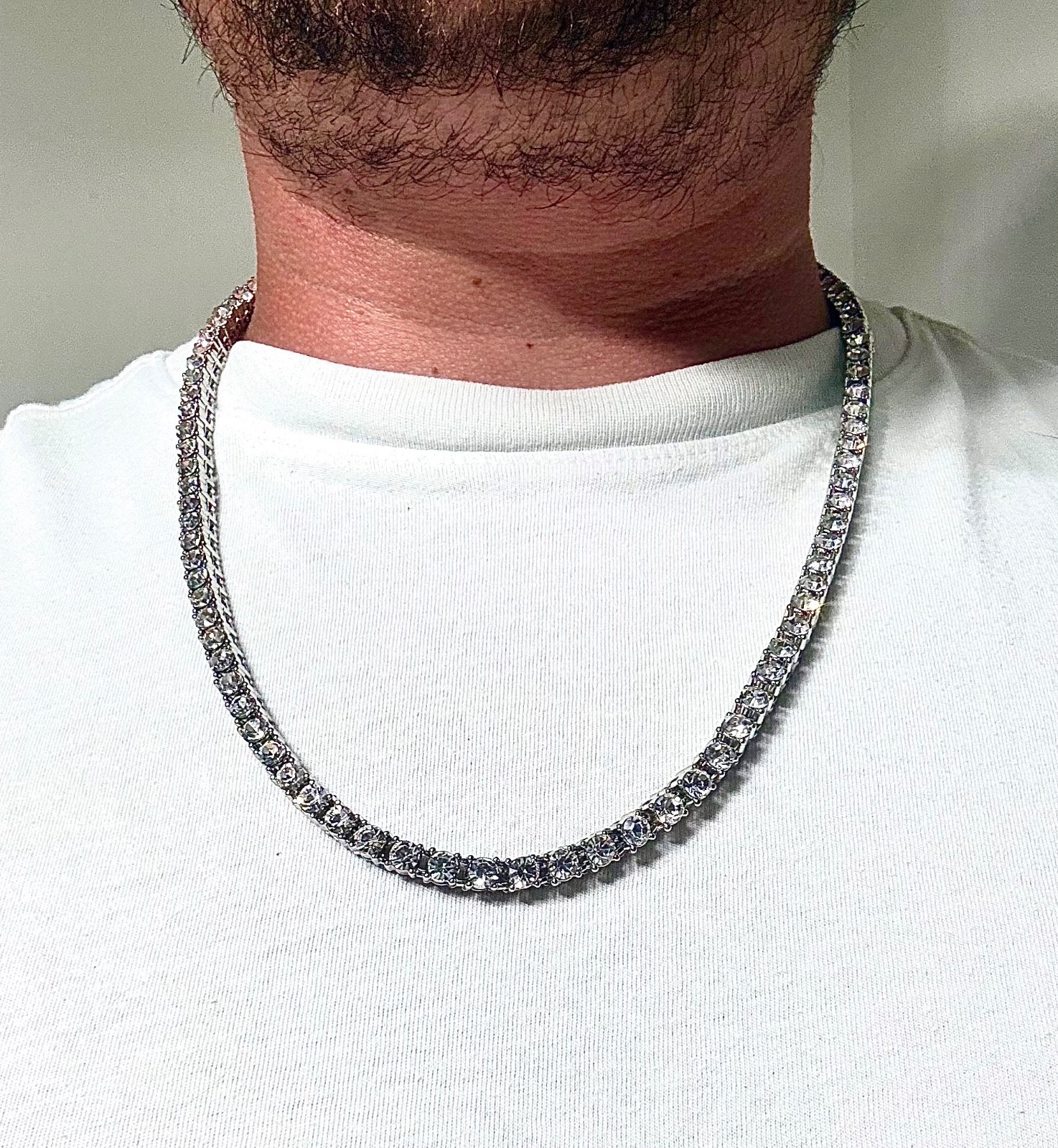 tennis chain necklace vvscz over stainless 24inch 5.5mm