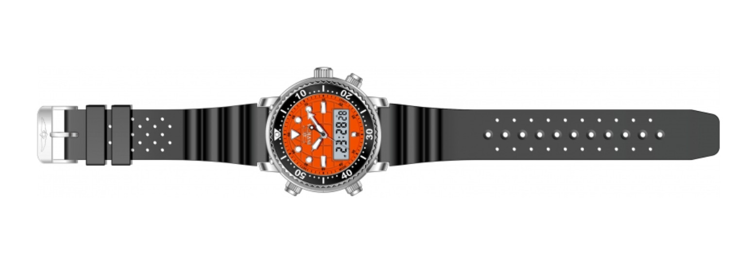 Invicta Pro Diver Men’s 46.5mm Orange Dual Time Digital Ana-Digi Watch 48368