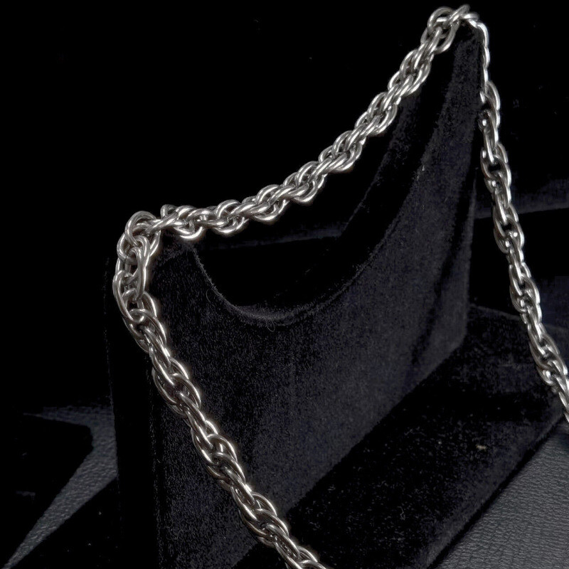 Pure titanium necklace twisted bracelet 7mm lightweight anti allergic 7.9 inches