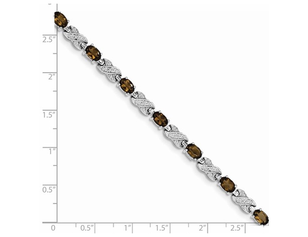 Sterling Silver Infinity 3.45 Carat (ctw) Smoky Quartz Bracelet