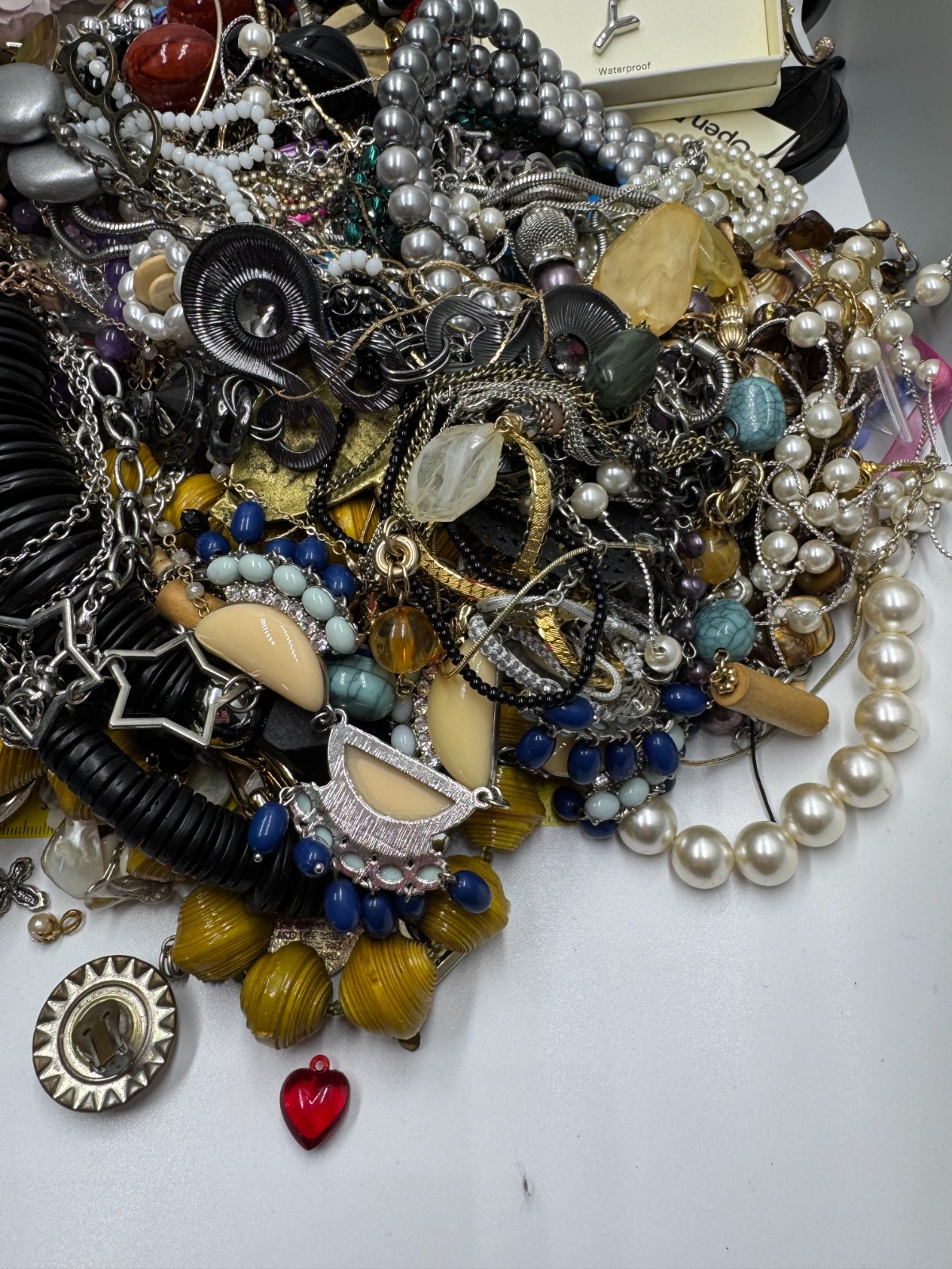 10 lb Gold Tone Costume Jewelry Lot Craft Harvest Repair Repurpose Vintage 2 Now