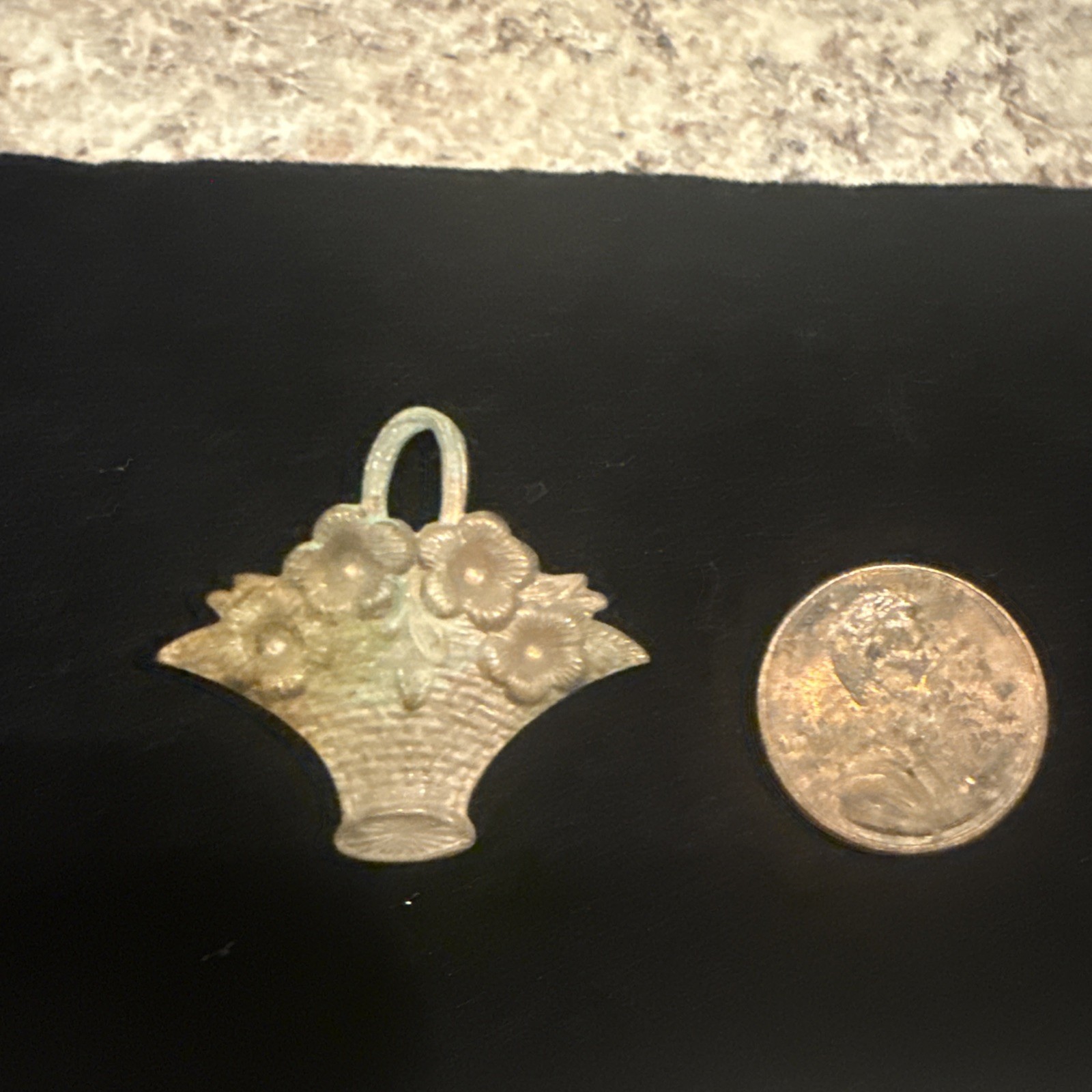 vintage brass Stampings jewelry findings Little Baskets