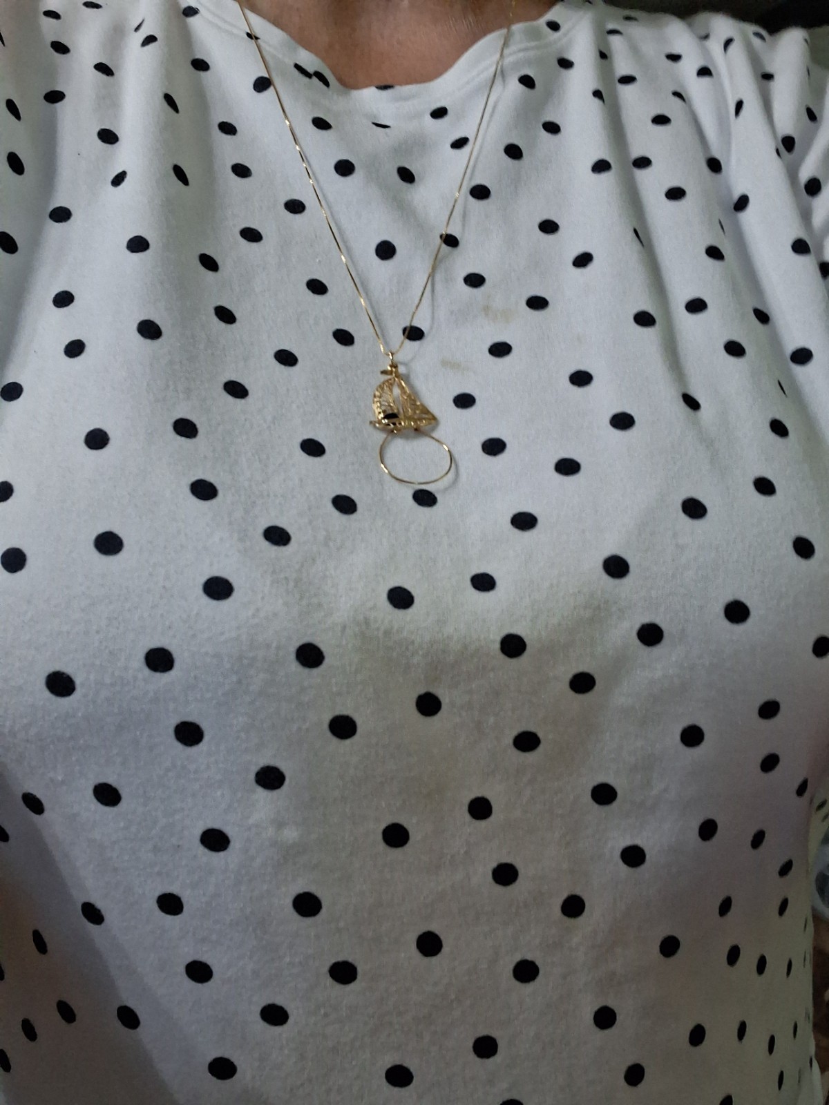14k Solid Gold Sailboat W/ Charm Holder On 14k Solid Gold 26inch Box Chain 3.3G