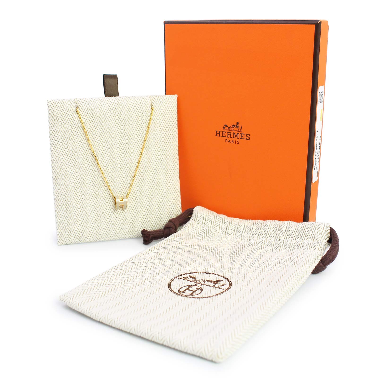 HERMES Pop H Mini Pop H , Marron Glace & Pendant / Necklace