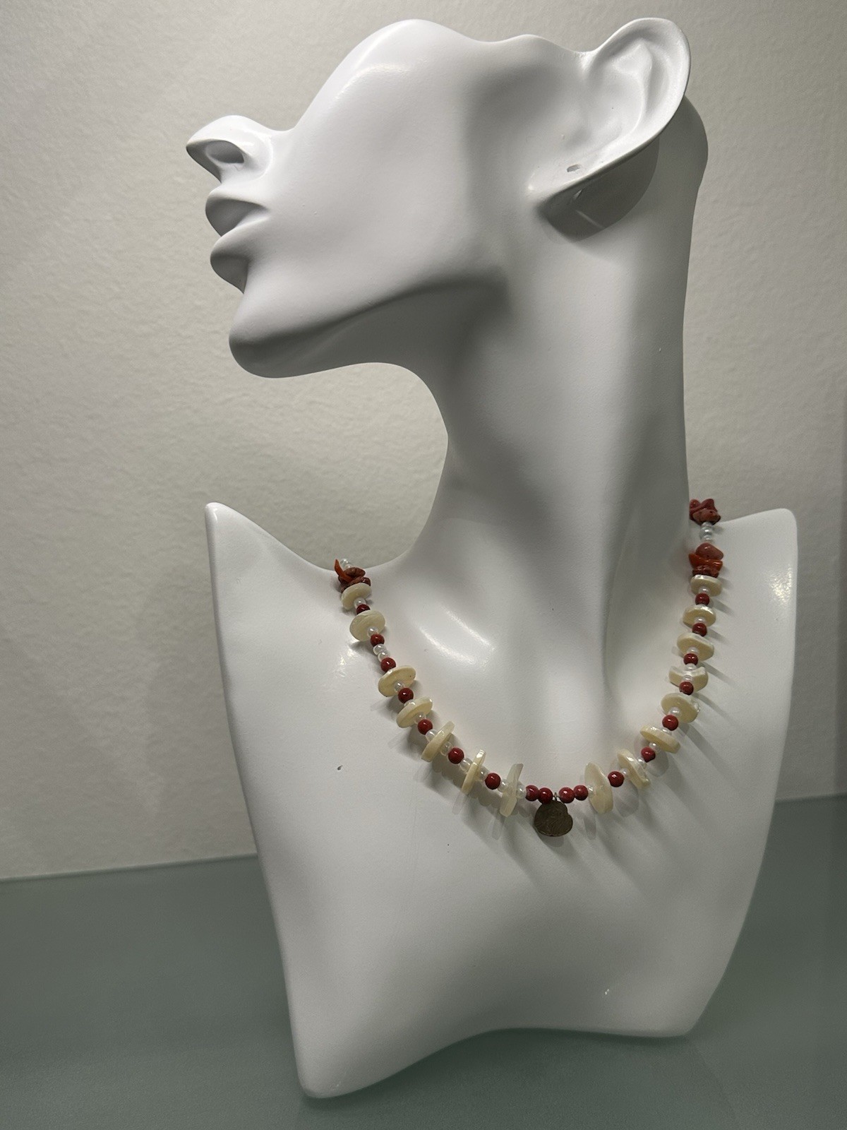 Mother of Pearl Coral Necklace
