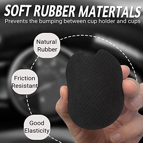 Car Coasters for Cup Holders，2.75″ Anti Slip Rubber Mat with A Finger Notch,