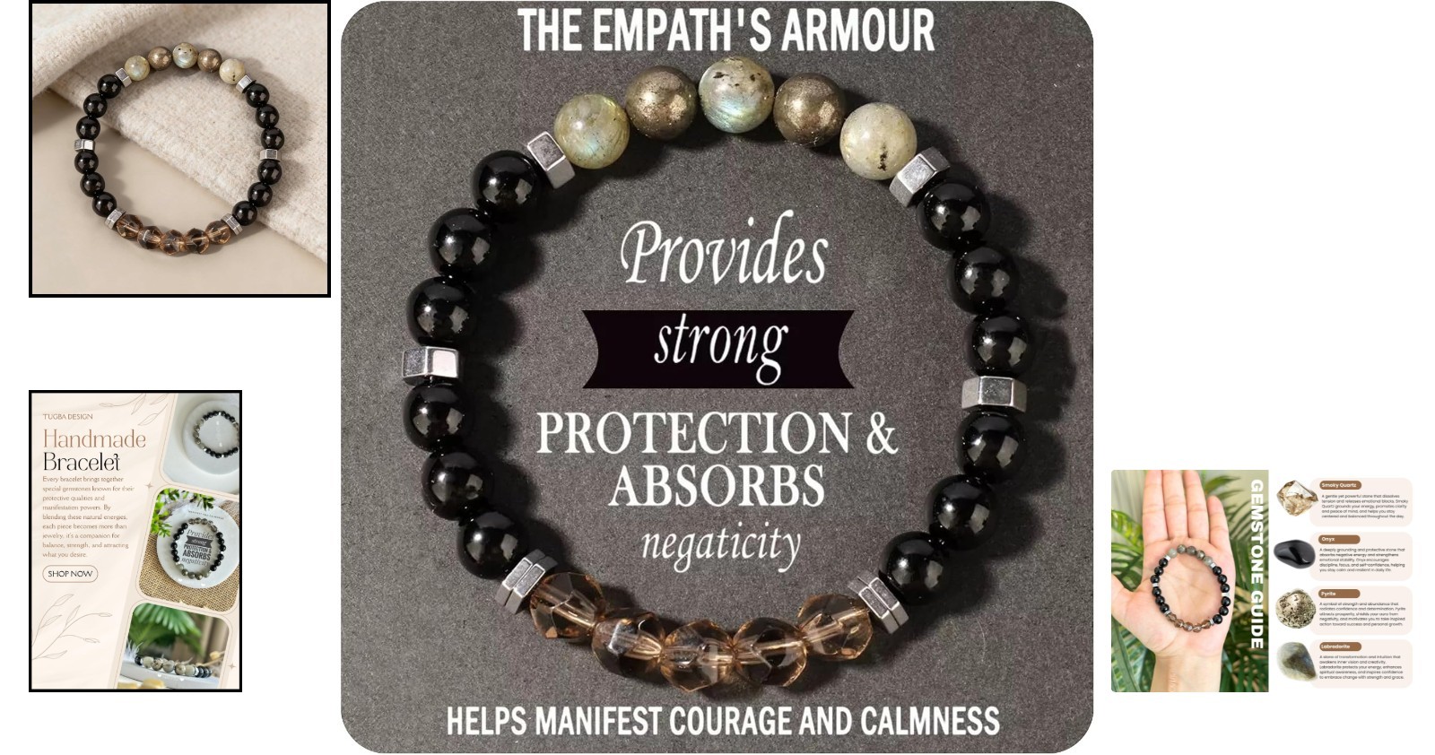 Elegant Beaded Crystal Bracelet: Unisex Gift for Mindfulness & Protection