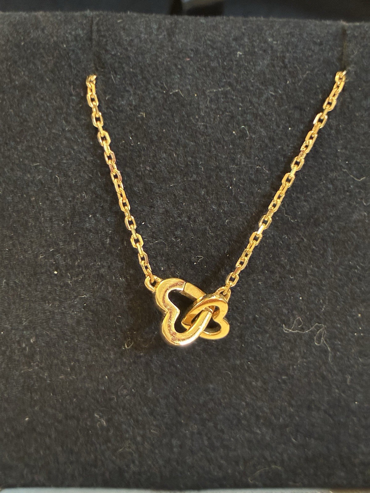 14k Gold Interlocking Hearts Necklace by Gorjana Stamped 585