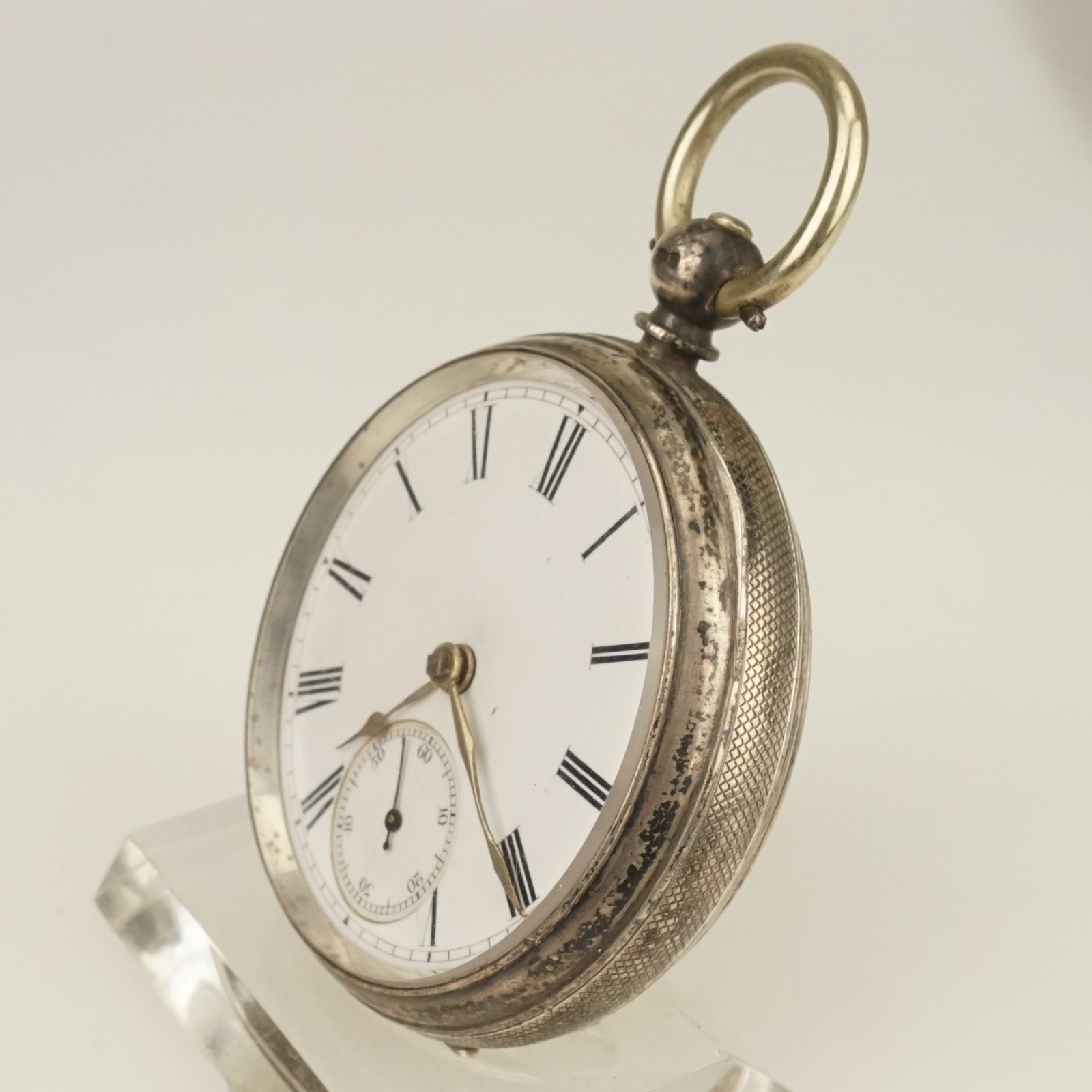 114g. Silver Antique Fusee Pocket Watch Men’s no duplex chronometer repeater RAR