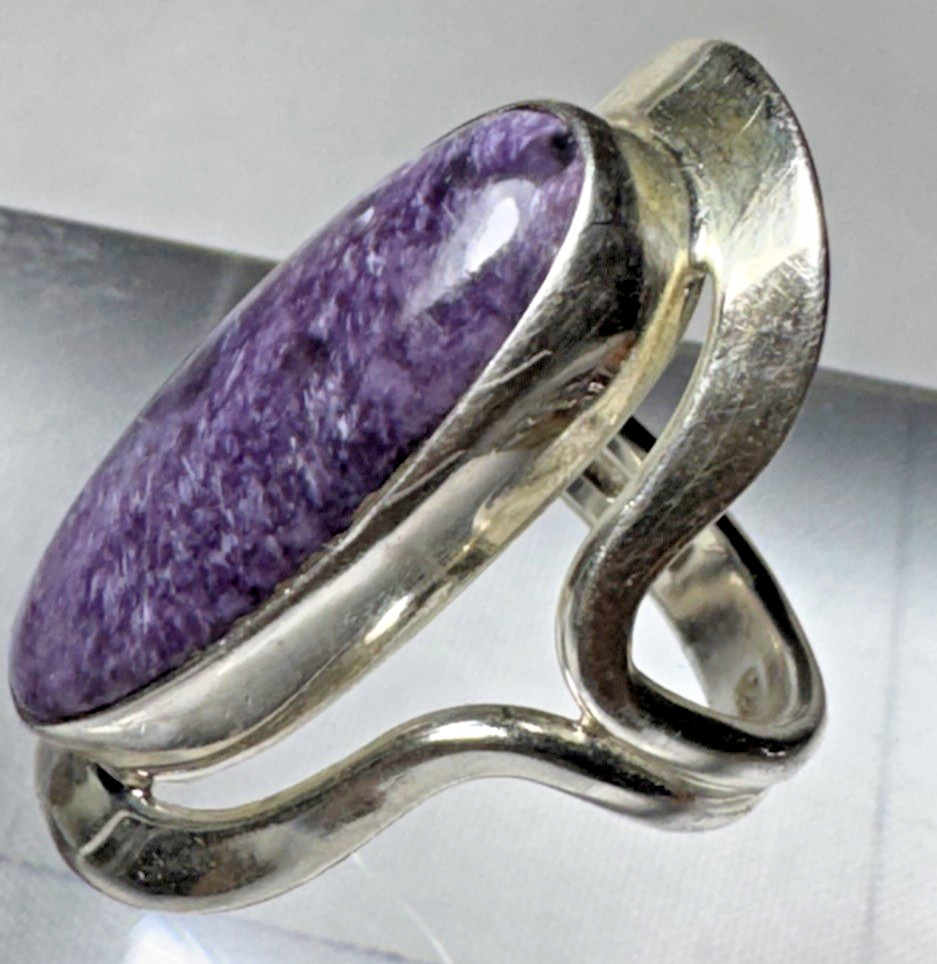 Dominique Dinouart DDD Sterling Silver Charoite Bracelet Ring Set 925 Mexico Mod