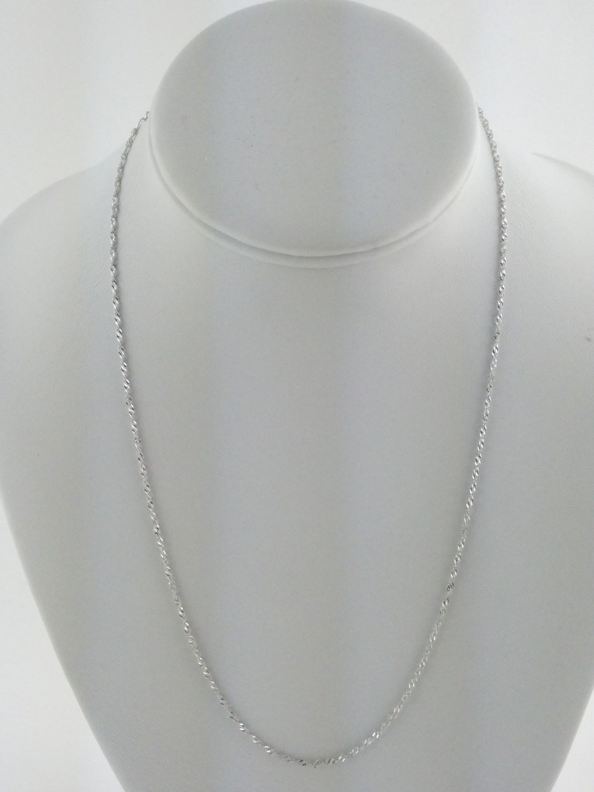 Sterling Silver Link Chain Necklace Adjustable 18-20 Inch Length 1.7g .4mm Thick