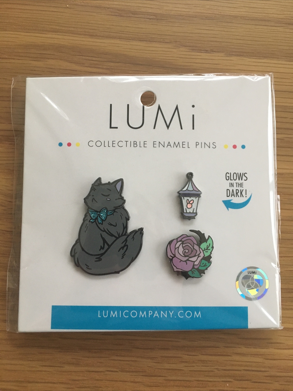 Jinx Black Fluffy Cat Enamel Pin 3 Pack Rose Firefly Glitter GitD Cute LUMi
