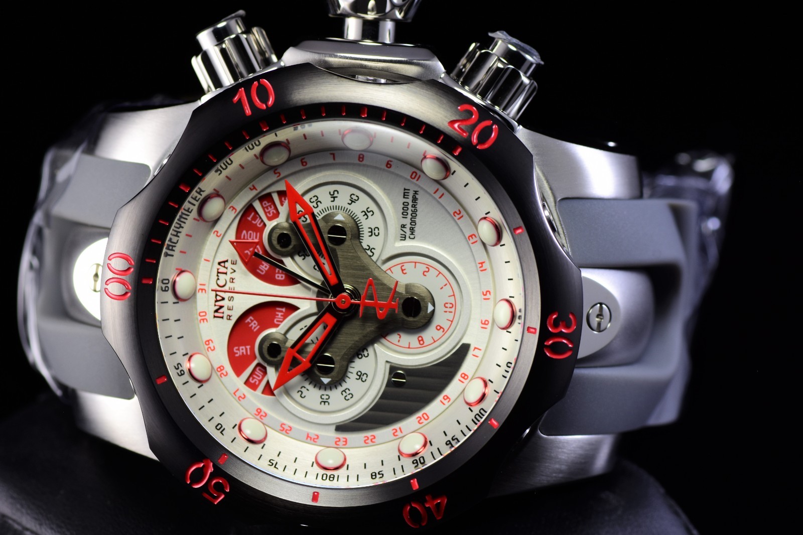 Invicta Reserve Venom 54mm Swiss Chronograph Gray Steel Diver Watch 1000M