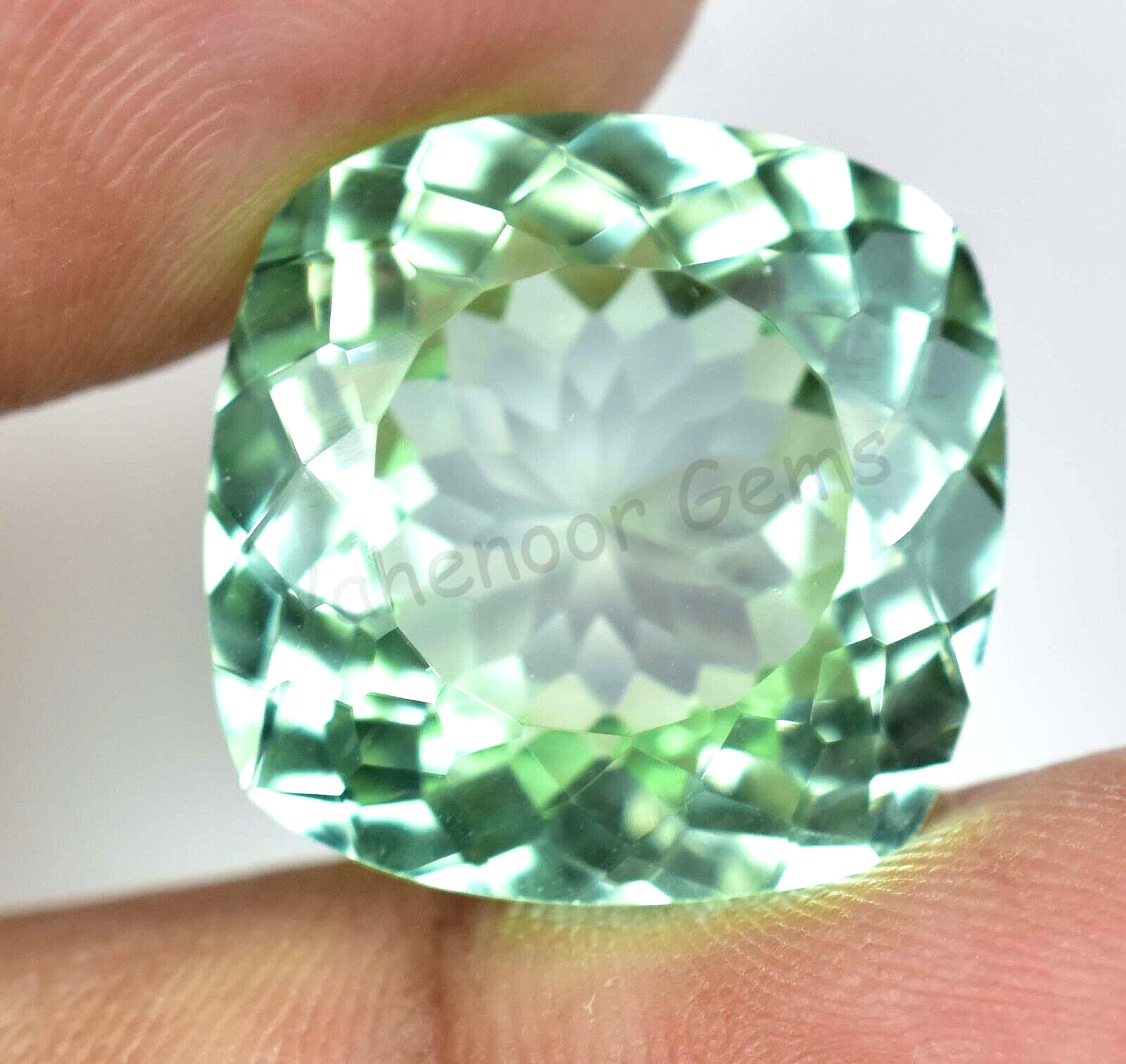 Natural Green Montana Sapphire 25.60 Ct Cushion Certified Loose Gemstone