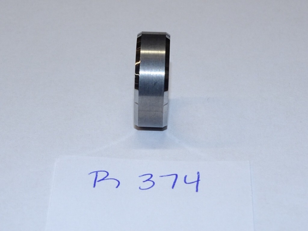 Triton Tungsten Carbide Wedding Ring 8mm Size 8 Silver w/Silver Center #R374