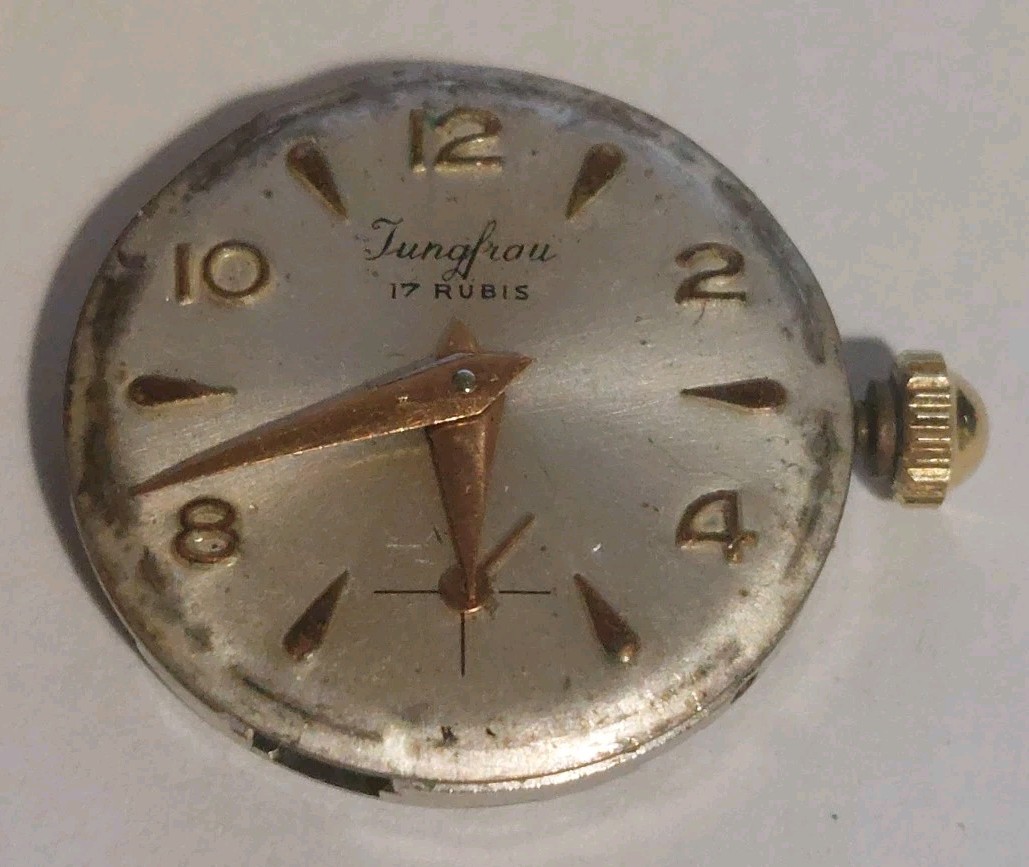 Vintage Jungfrau 17 Rubis Mechanical Watch Movement For Repairs