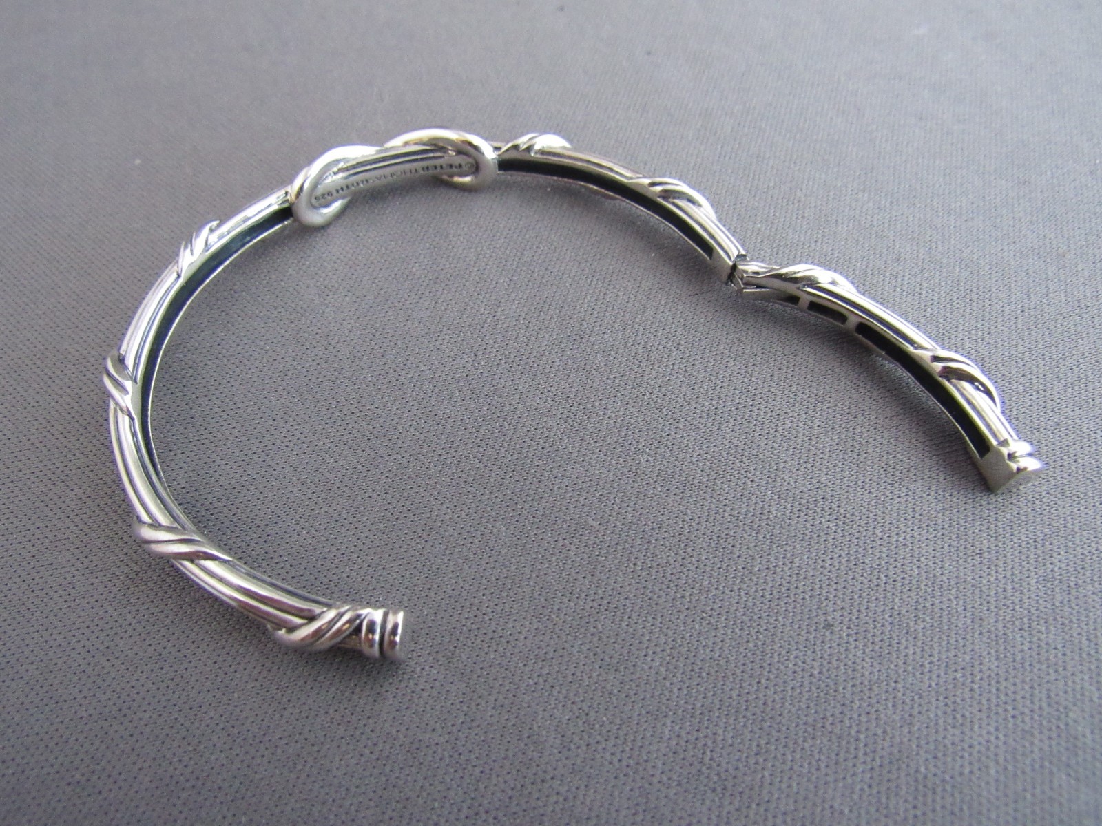 PETER THOMAS ROTH STERLING INFINITY WRAPPED BANGLE CUFF BRACELET