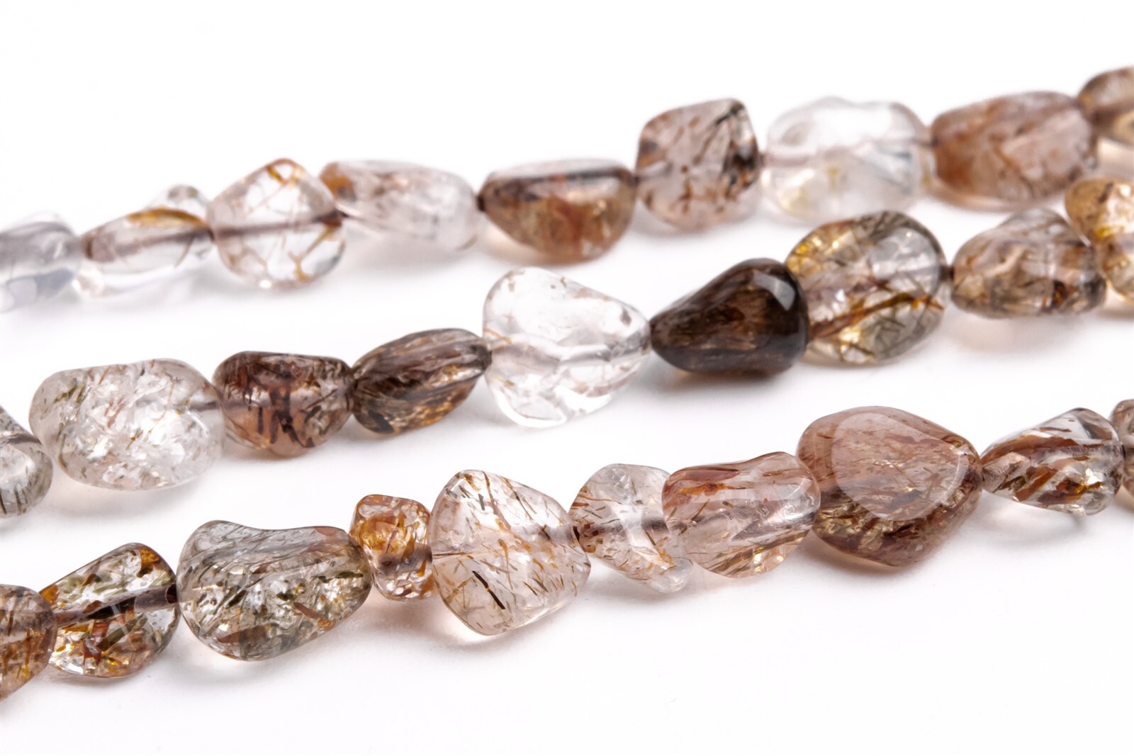 7-9MM Genuine Natural Black Gold Super Seven Pebble Chips Grade AAA Loose Beads