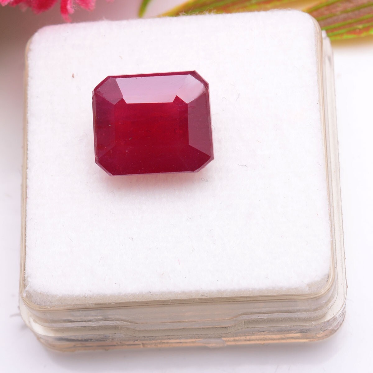 14.10 Ct Natural Mozambique Ruby 13mm*11mm Cushion Cut Vivid Red Loose Gemstone