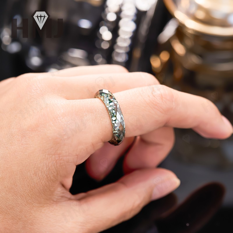 Moissanite Ring VVS1 Champagne Green Round Ring With GRA Jewelry Wedding Charms