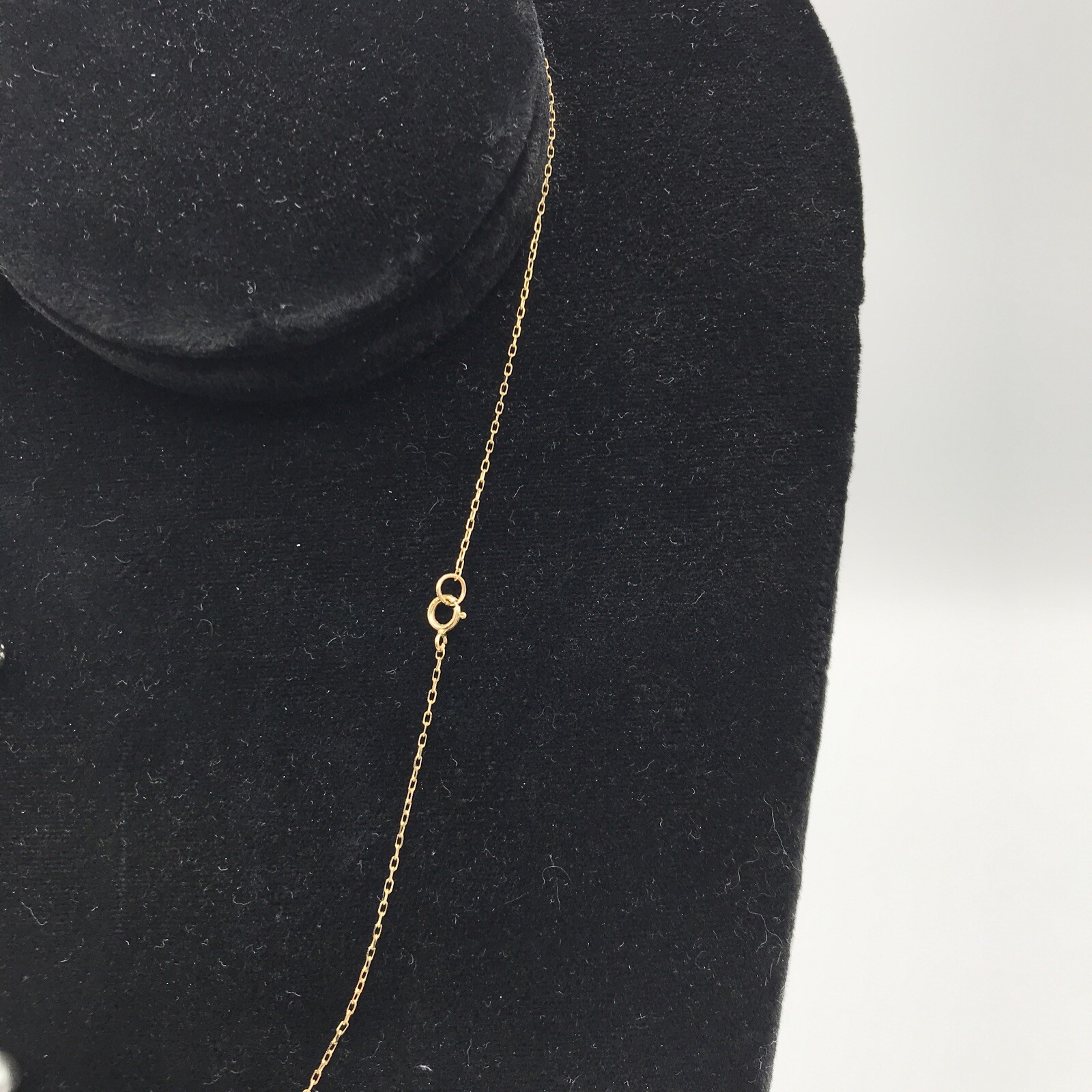 14k Yellow Gold Freshwater Black Gray Pearl Floating Station Necklace Choker 17”