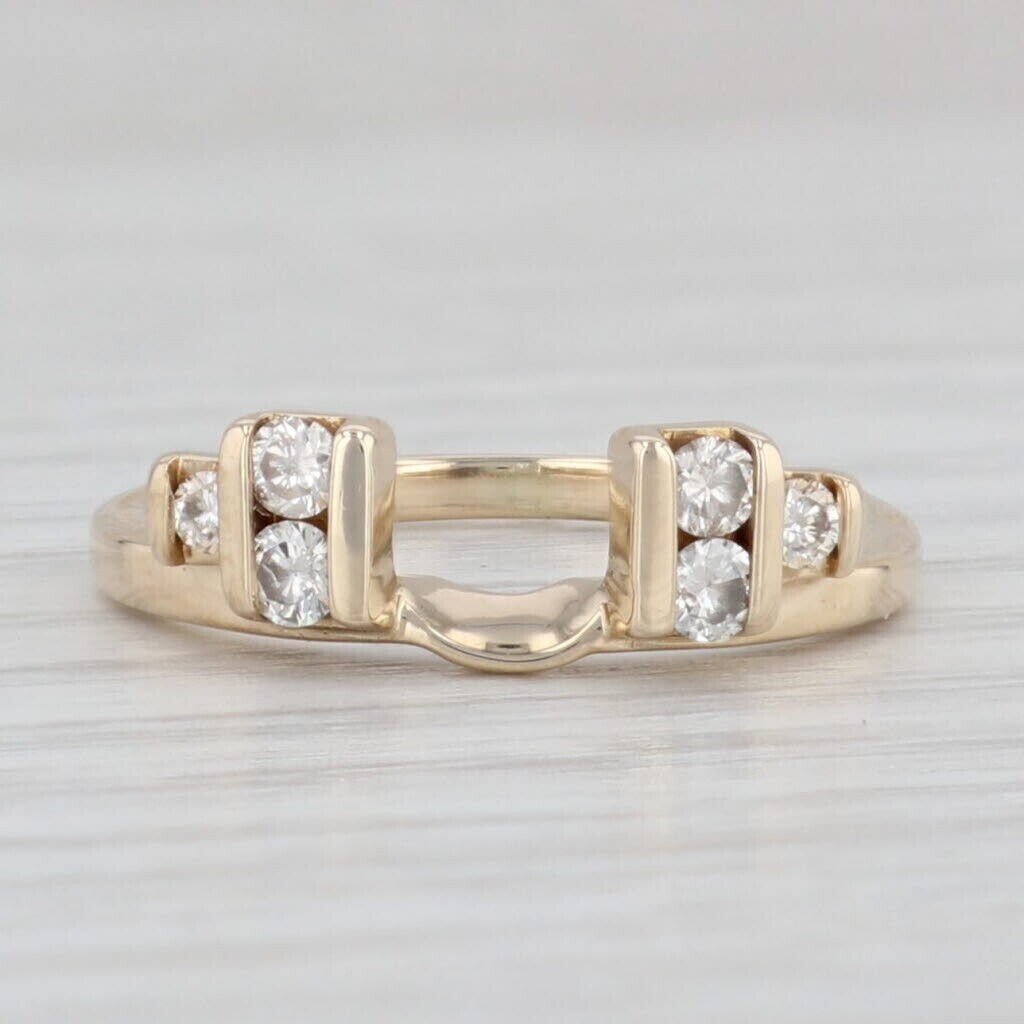 0.60Ct Round Simulated Diamond Enhancer Wrap Engagement Ring Yellow Gold Plated