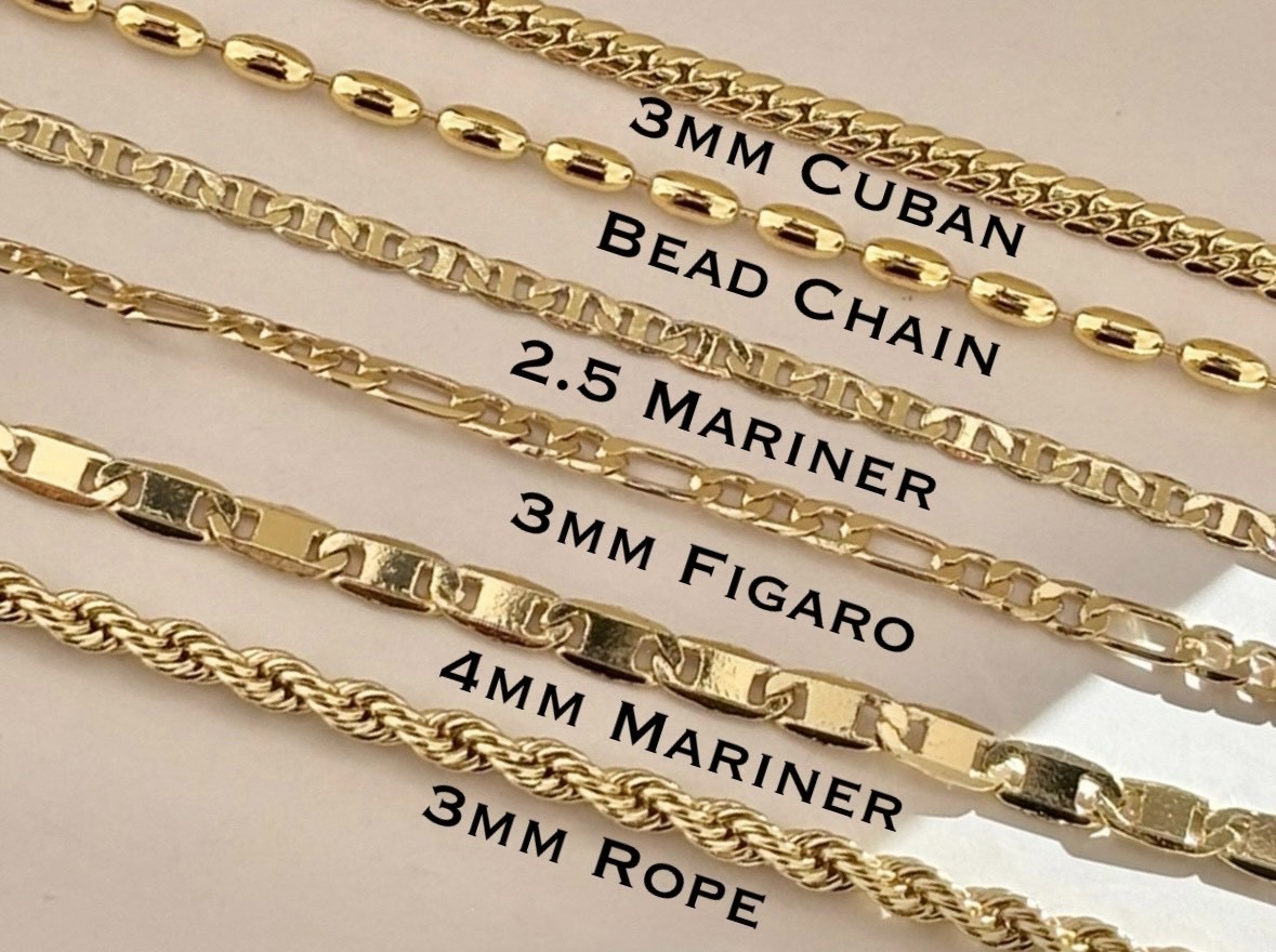 Mariner link, Rope chains,Cuban Link necklace for men/women gold plated necklace