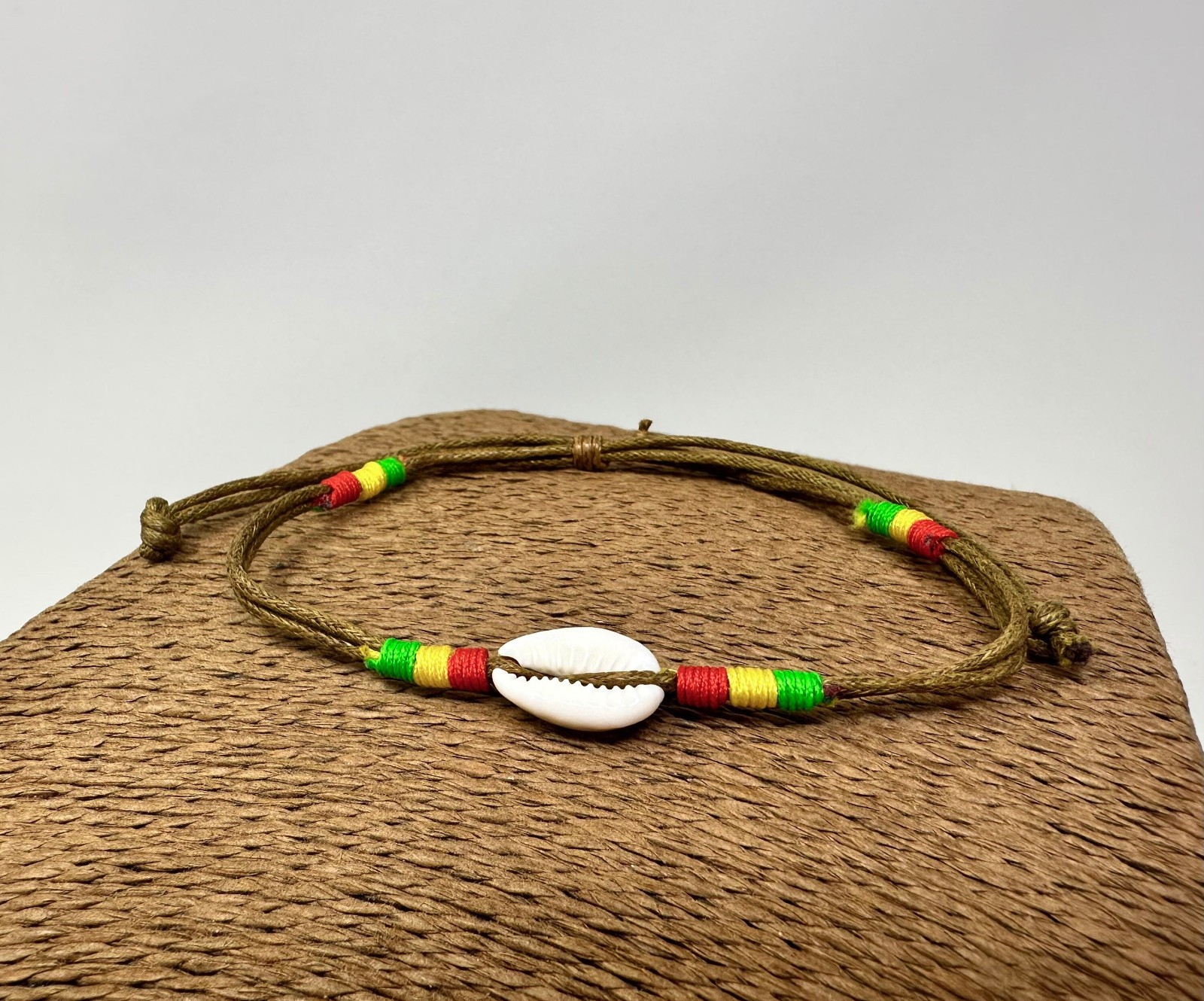 Natural Cowrie Shell Anklet Rasta Accent | Adjustable Beach Bracelet | Unisex