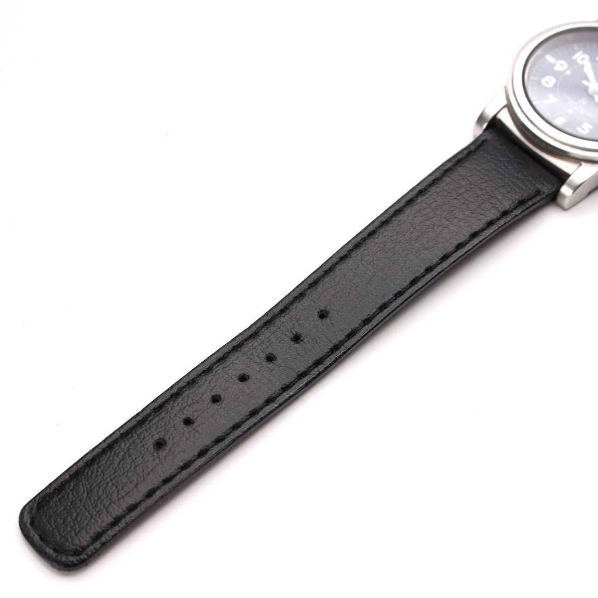 SEIKO SUS Quartz Watch 7N33-6050 Analog Military Navy Dial Stainless Steel 32mm