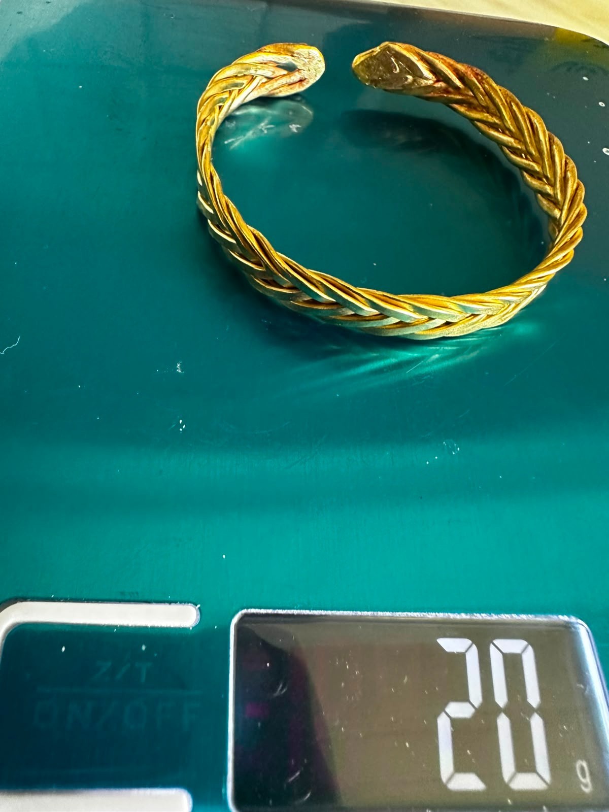 Handmade Brass Cuff Bracelet Men’s Adjustable Artisan Spain 20g 17cm Wide