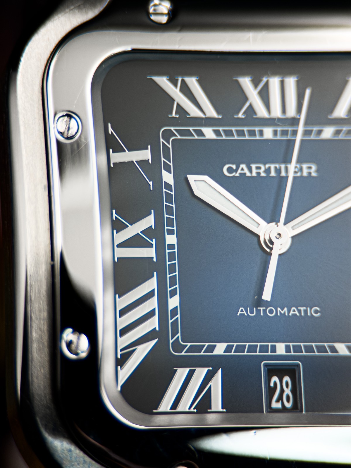 Cartier Santos de Cartier WSSA0013 Large Steel Blue Dial Box Papers 2019