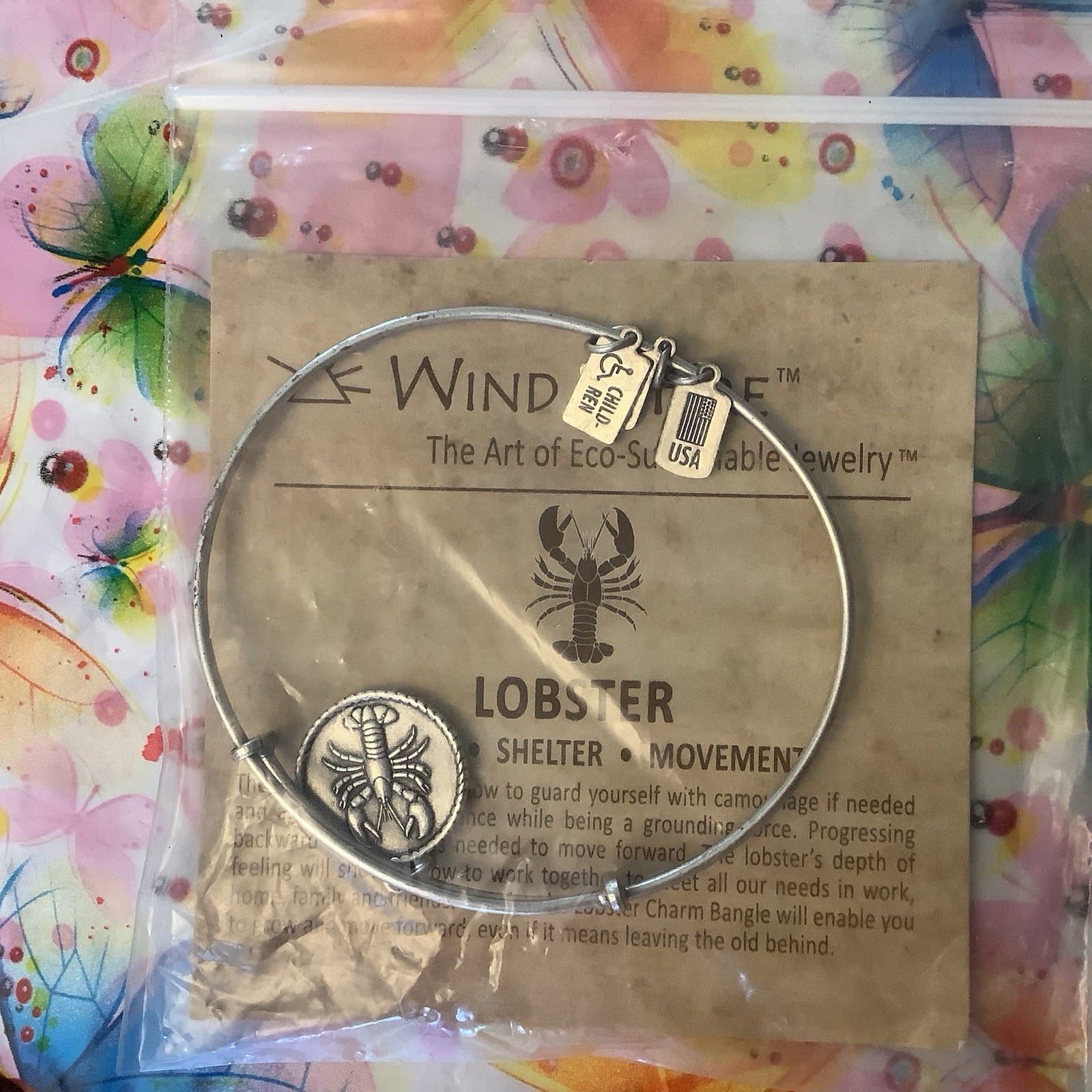 Wind & Fire LOBSTER Bracelet Silver Tone in Gift Bag