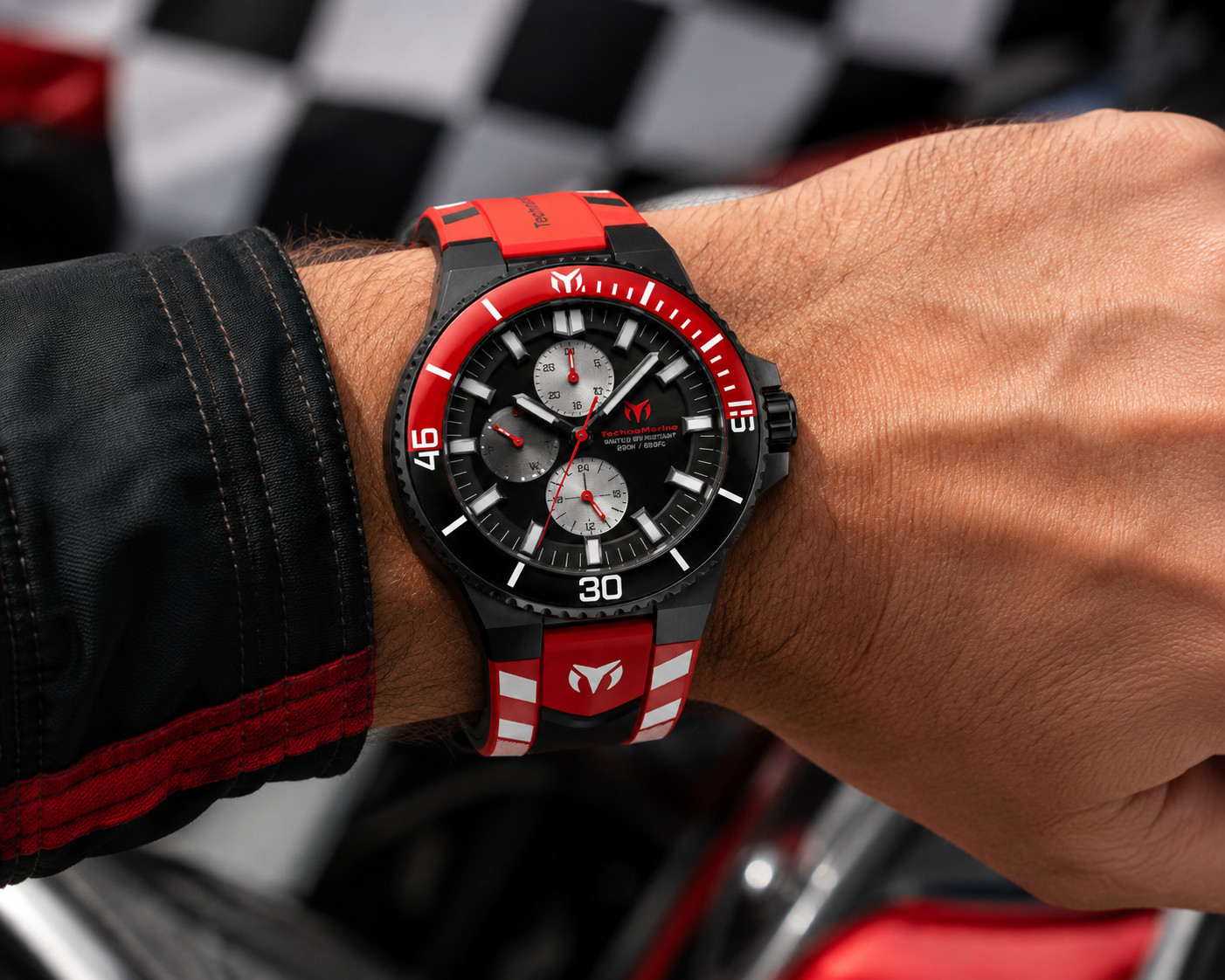 TechnoMarine Racing Legends Chronograph Men’s Watch – 43mm | Red & Black 525039