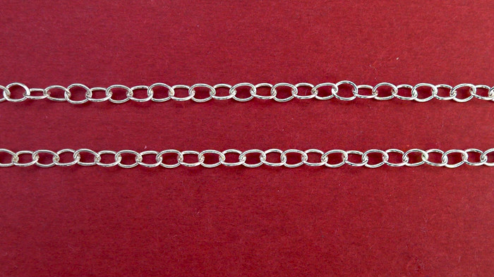 925 silver cable chain for jewelry making, ga 24 3 x 3 mm，sold by yard
