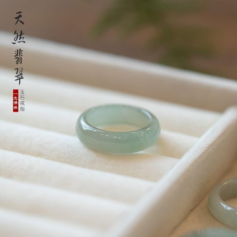 Natural A Grade Jade Band Burma Jade Ring for Women Men, Myanmar Jadeite Jewelry