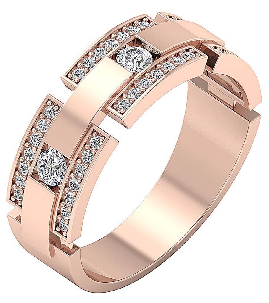 Lab Grown Round Diamond VS1 F 0.85 Carat 14K Gold Men’s Engagement Wedding Ring