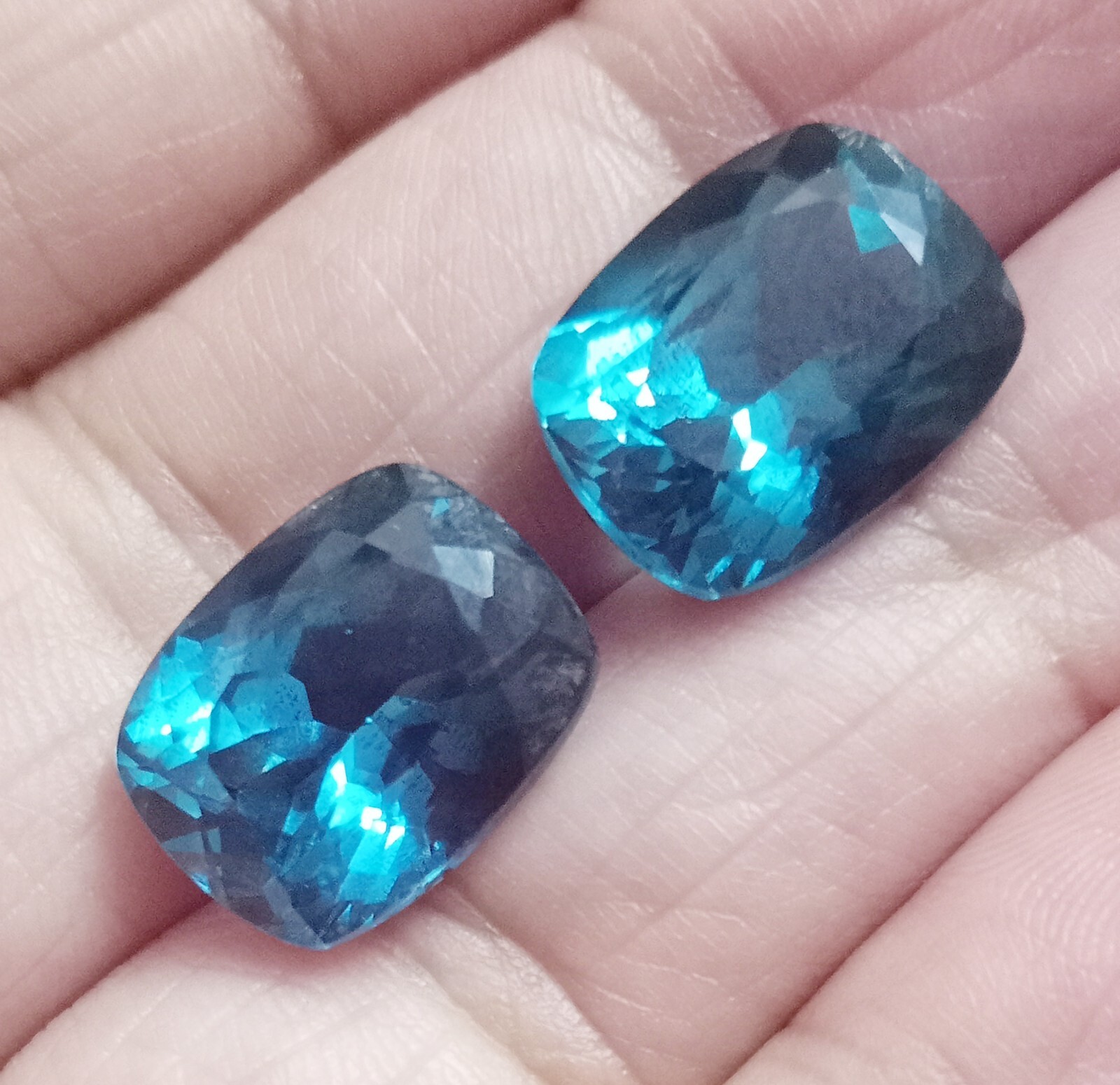 Natural Blue Indicolite Tourmaline Cushion Cut 20 Ct Certified Loose Gemstone
