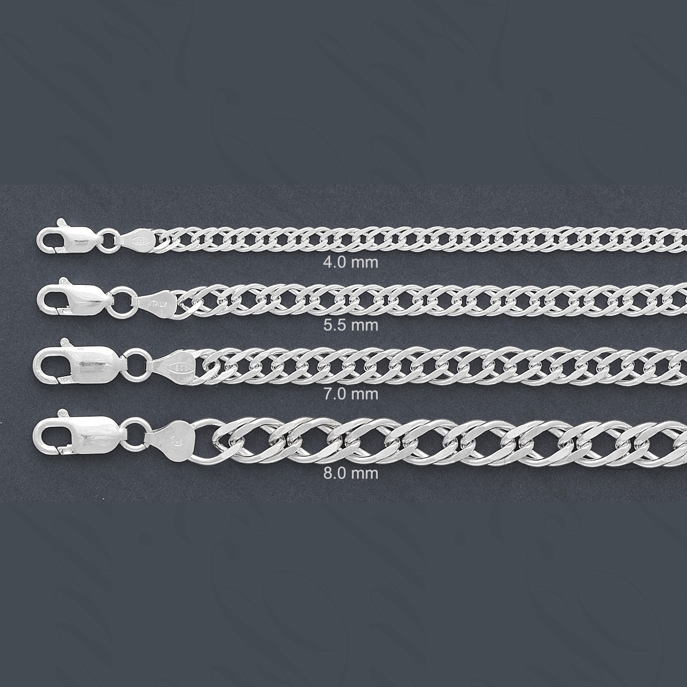 ITALY 925 Sterling Silver Rombo Chain Necklace/Rombo Chain Bracelet-7″~30″