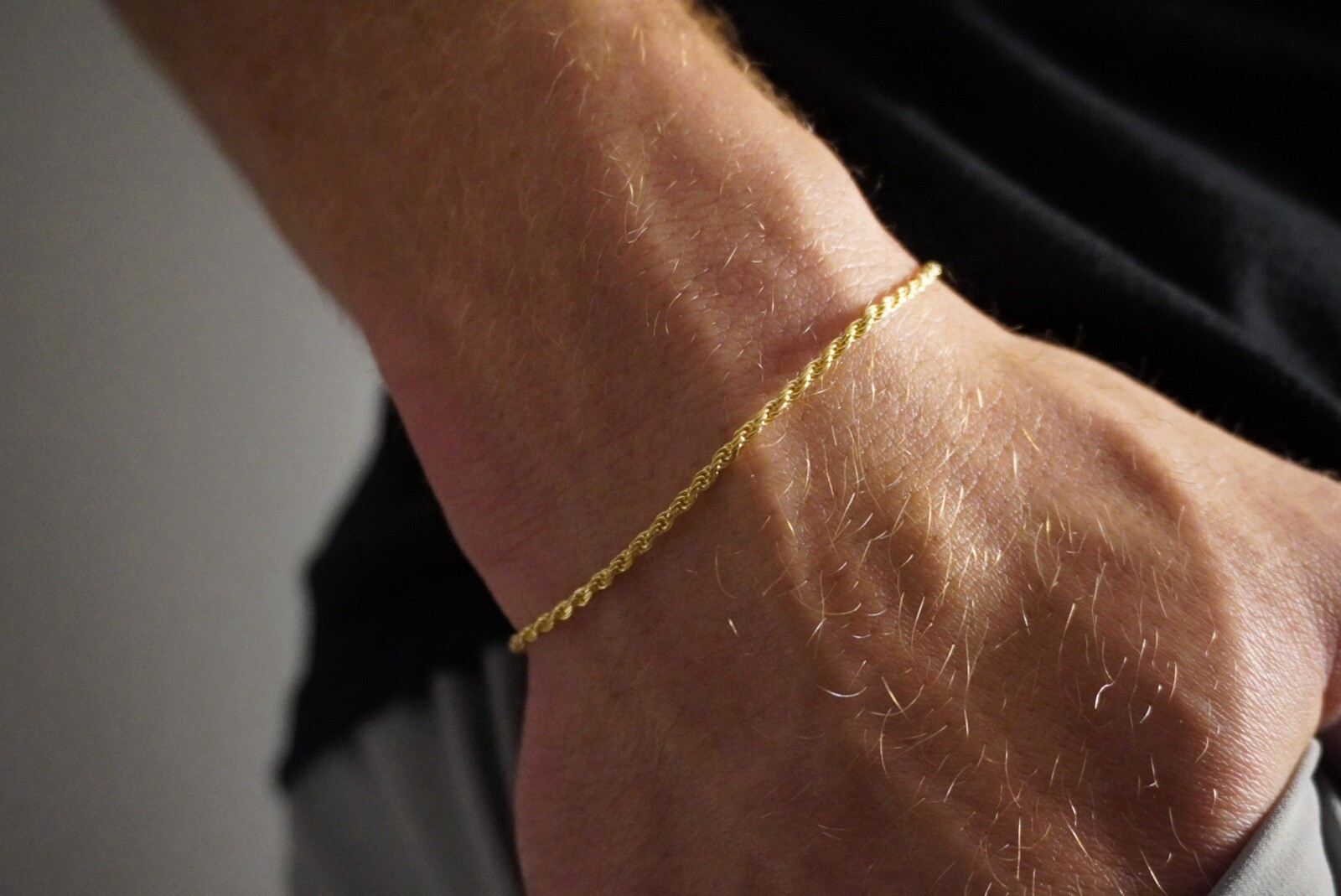 Real 14k Gold Vermeil Over Solid .925 Silver Rope Bracelet In 2mm 7 & 8 Inches