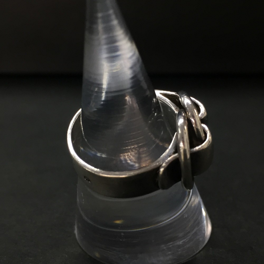 EGA HERMES Deux Anneaux Silver 925 6.5g Ring ISO sz:50*/ZA0188