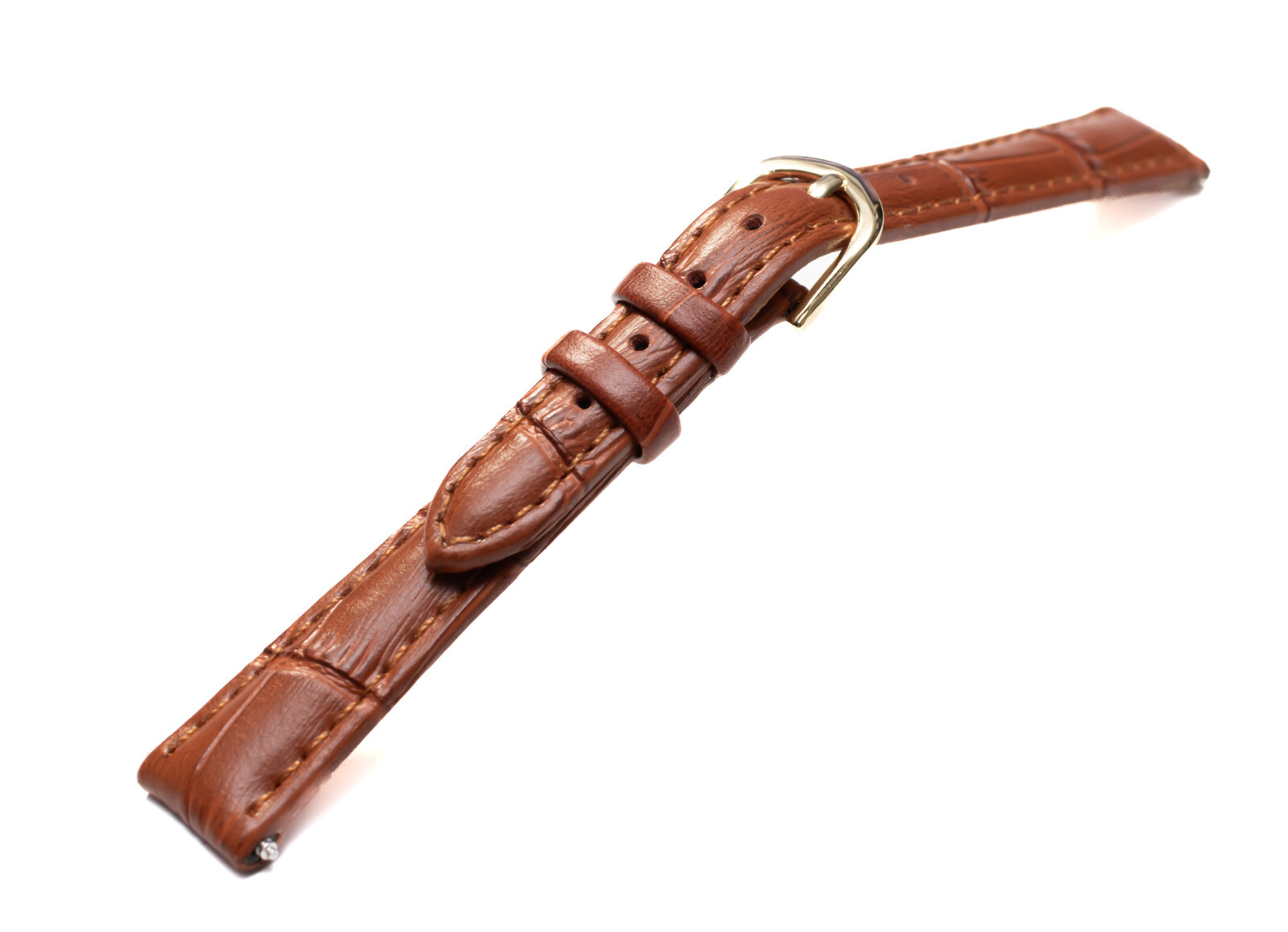 13mm Voguestrap Brown Alligator Grain Padded Dress/Formal Womens Watch Band