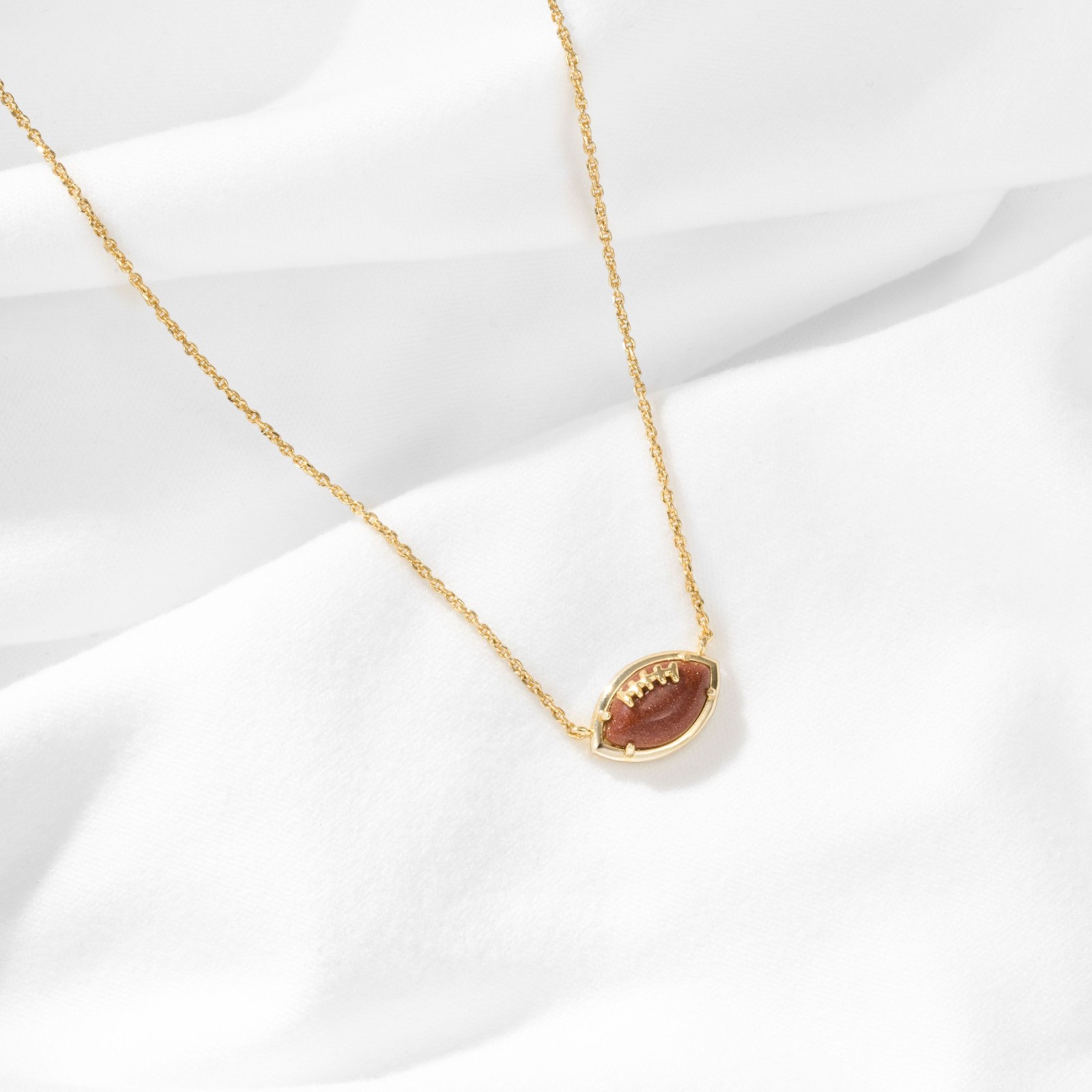 Alicia Bonnie Football Orange Gold Sandstone Necklace Gold