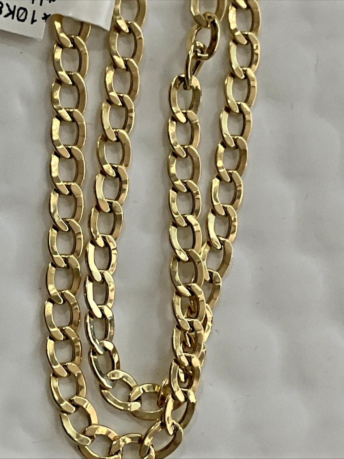 10kt Real Gold Curb Link Semi-Solid/Hollow Chain 8grams 5mm 22” Starz Brand NWT