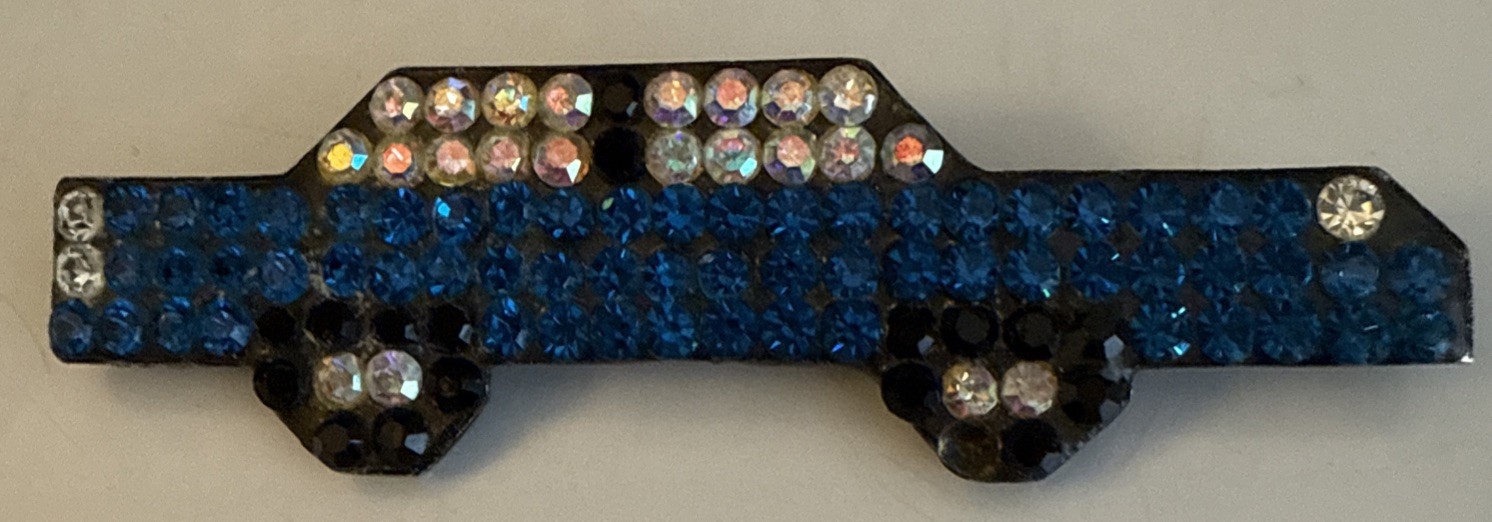 Vtg Art Deco Italian rhinestone auto Car Pin Idemaria Italy