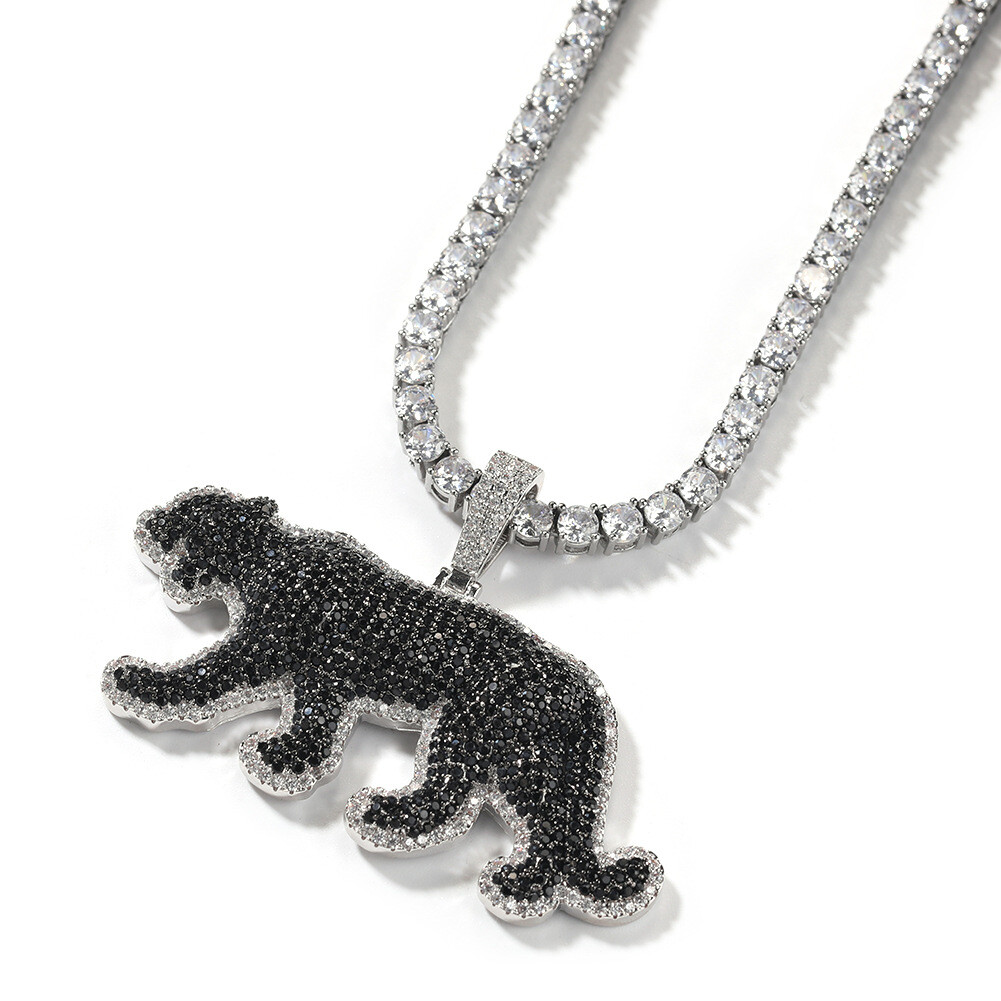 Hip Hop Jewelry Black Panther Pendant Necklace Gold Filled Rap Accessories Gifts