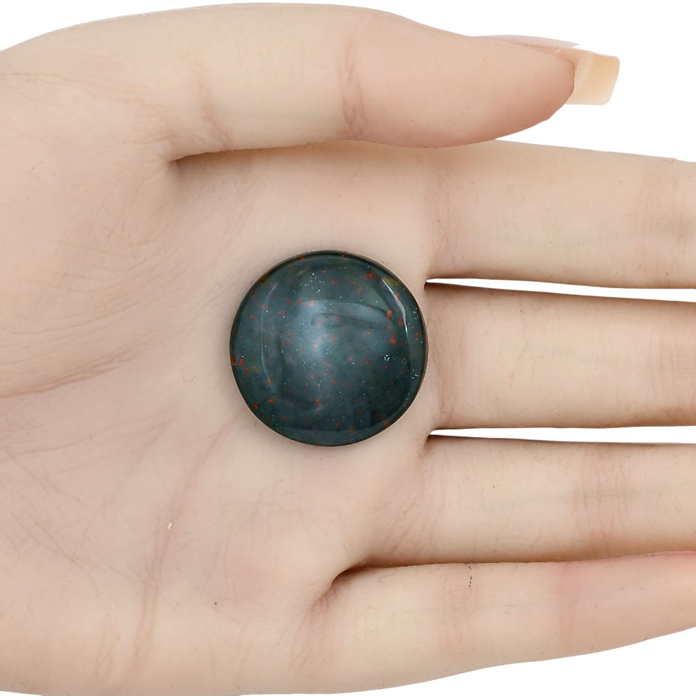 Natural Blood Stone 25.5×25.5×5 mm Round Shape Polished Gemstone LS02095-32